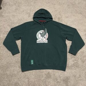 Mexico National Team Hoodie Sweatshirt Mens Large Green Soccer Pullover Adidas